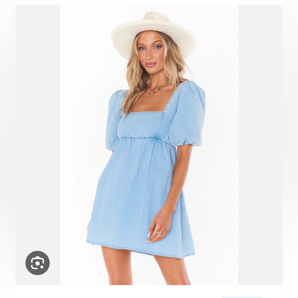 Show Me Your MuMu Smitten Babydoll Dress in Denim